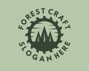 Green Forest Circular Saw logo design