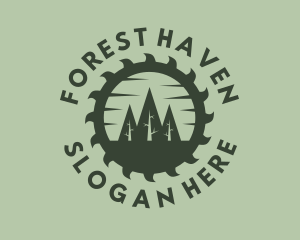 Green Forest Circular Saw logo design