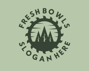 Green Forest Circular Saw logo design