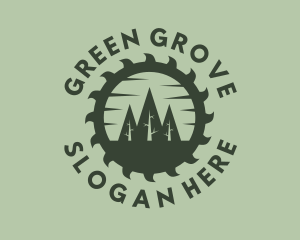 Green Forest Circular Saw logo design