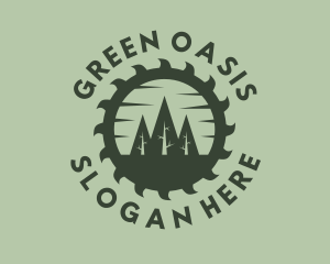Green Forest Circular Saw logo design