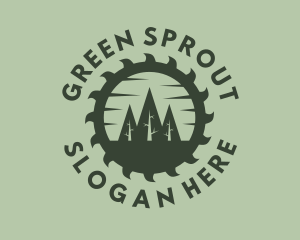 Green Forest Circular Saw logo design