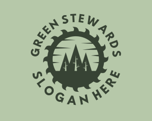 Green Forest Circular Saw logo design