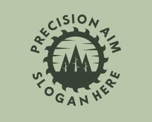 Green Forest Circular Saw logo design