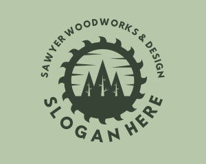 Green Forest Circular Saw logo design