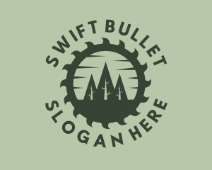 Green Forest Circular Saw logo design