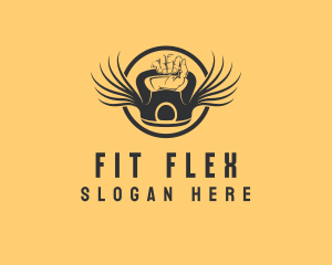 Kettlebell Wing  Fitness logo design