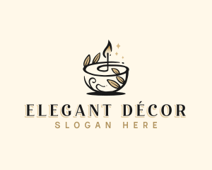 Leaf Candle Decor logo design