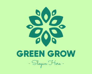 Green Nature Petals logo design