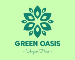 Green Nature Petals logo design