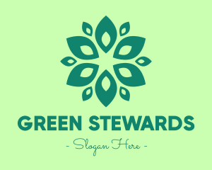 Green Nature Petals logo design