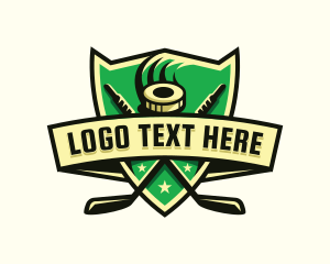 Ice Hockey Puck Emblem Logo