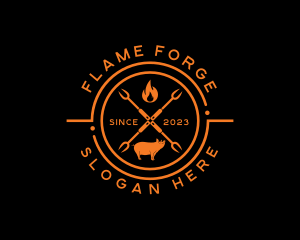 Pork Fire Grill Restaurant logo design