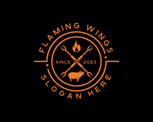 Pork Fire Grill Restaurant logo design