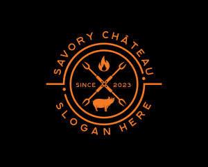 Pork Fire Grill Restaurant logo design