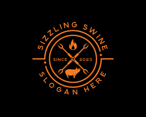 Pork Fire Grill Restaurant logo design
