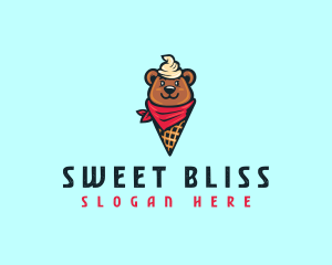 Sundae Bear Cone logo design