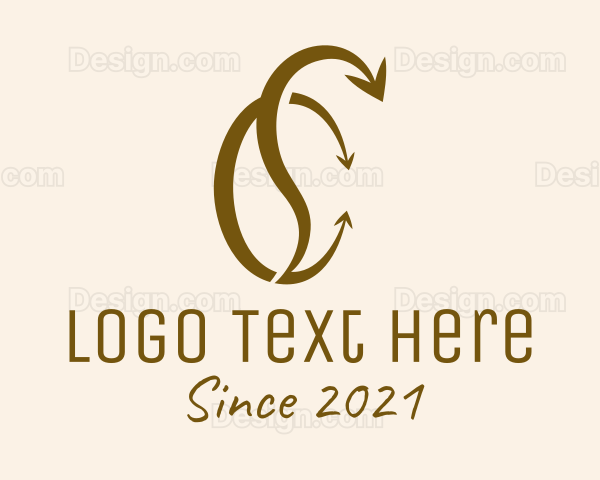 Coffee Bean Arrow Logo