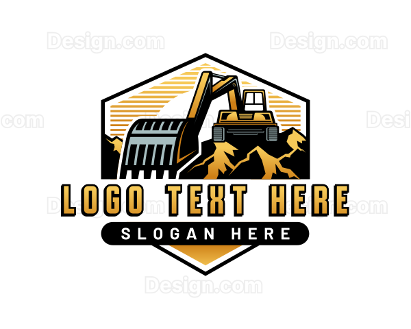 Excavator Backhoe Machinery Logo