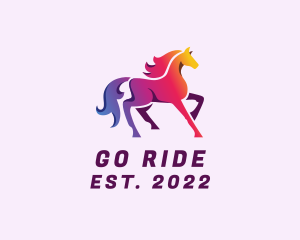 Gradient Horse Riding logo design