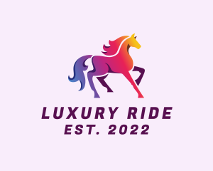 Gradient Horse Riding logo design