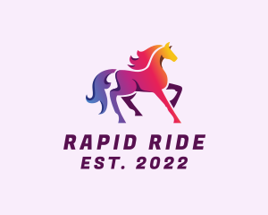 Gradient Horse Riding logo design