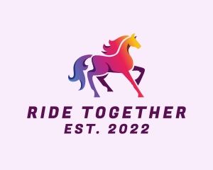 Gradient Horse Riding logo design