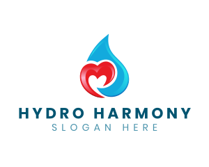 Heart Water Droplet logo