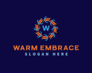 Heating Cooling HVAC Air logo design