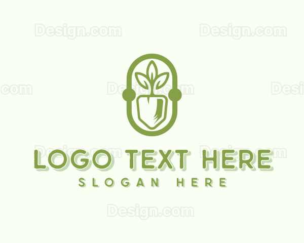 Plant Shovel Gardening Logo