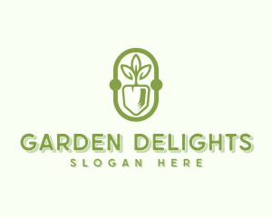 Plant Shovel Gardening logo design