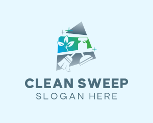 Housekeeping Cleaning Tools logo design