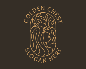 Golden Wellness Lady logo design