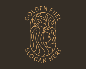 Golden Wellness Lady logo design