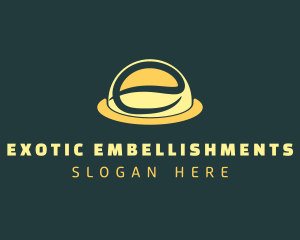 Yellow Letter E Cloche logo design