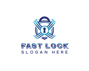 Digital Padlock Security logo design