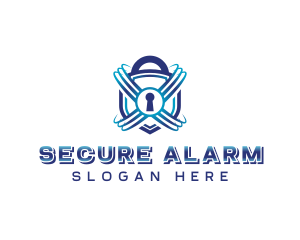 Digital Padlock Security logo design