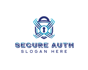 Digital Padlock Security logo design