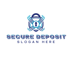 Digital Padlock Security logo design