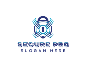 Digital Padlock Security logo design