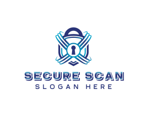 Digital Padlock Security logo design