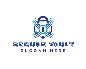 Digital Padlock Security logo design