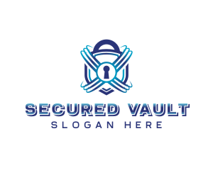 Digital Padlock Security logo design