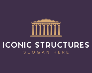 Greek Columns Structure logo design