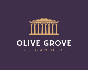 Greek Columns Structure logo design