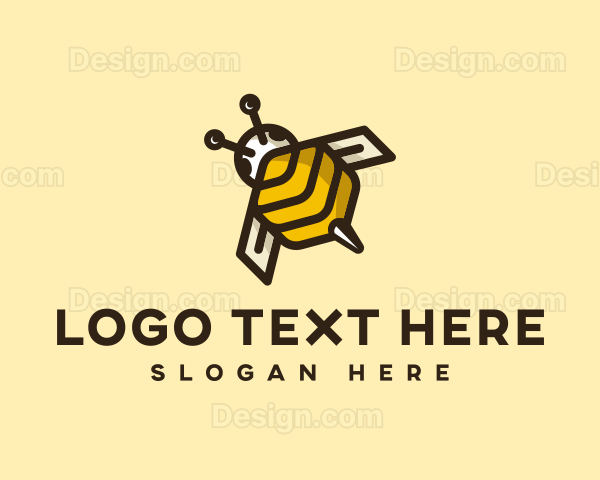 Flying Bee Insect Logo