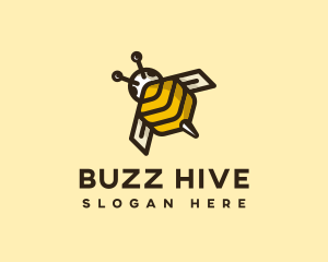 Flying Bee Insect logo