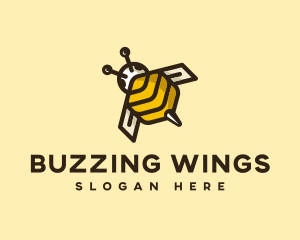 Flying Bee Insect logo