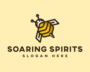 Flying Bee Insect logo