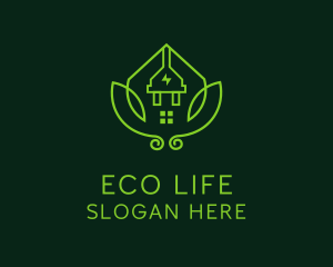 Eco Electricity House  logo design